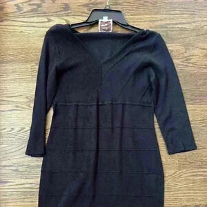 Black sculpted sweater dress